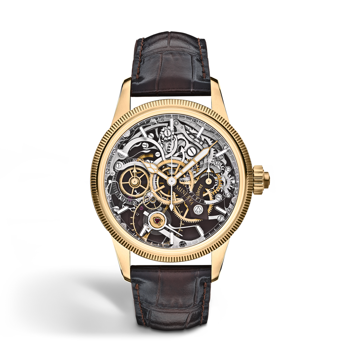 Minerva Unveils a Yellow Gold Chronograph That Puts Its Movement on Display