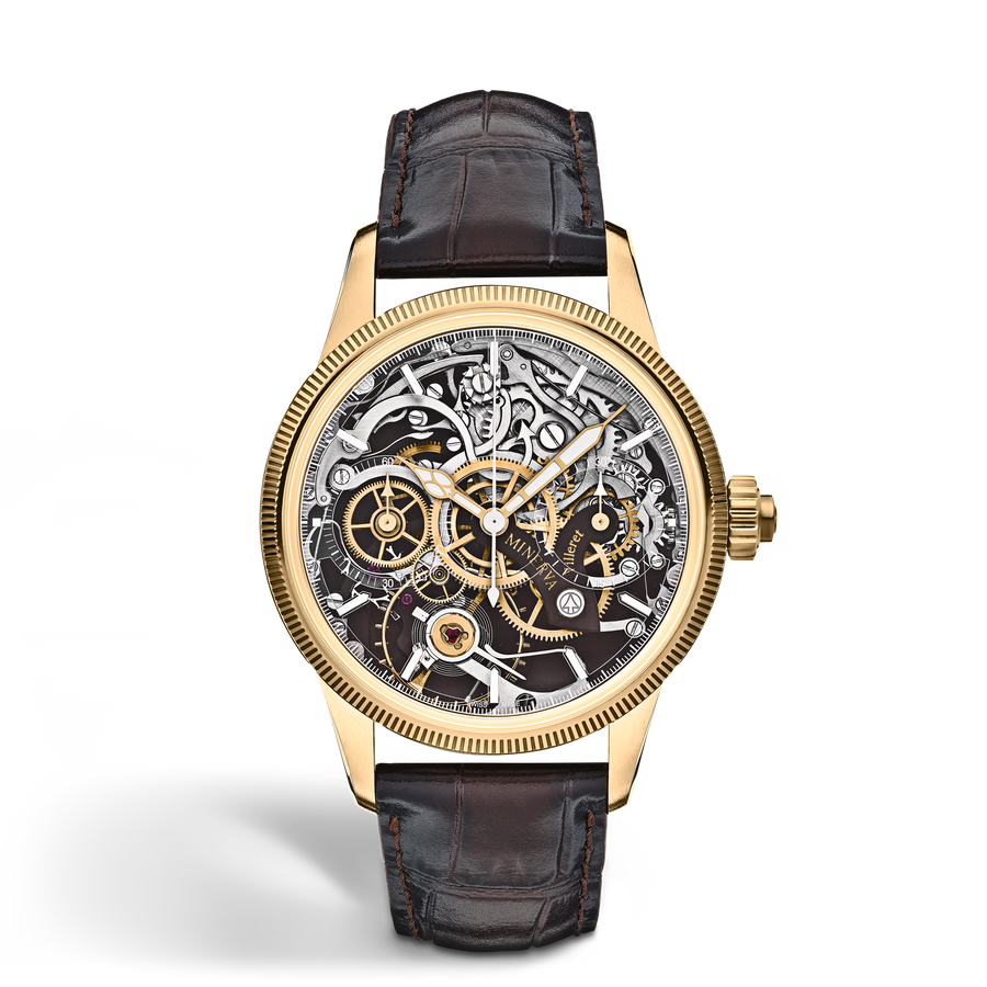 Minerva Unveils a Yellow Gold Chronograph That Puts Its Movement on Display