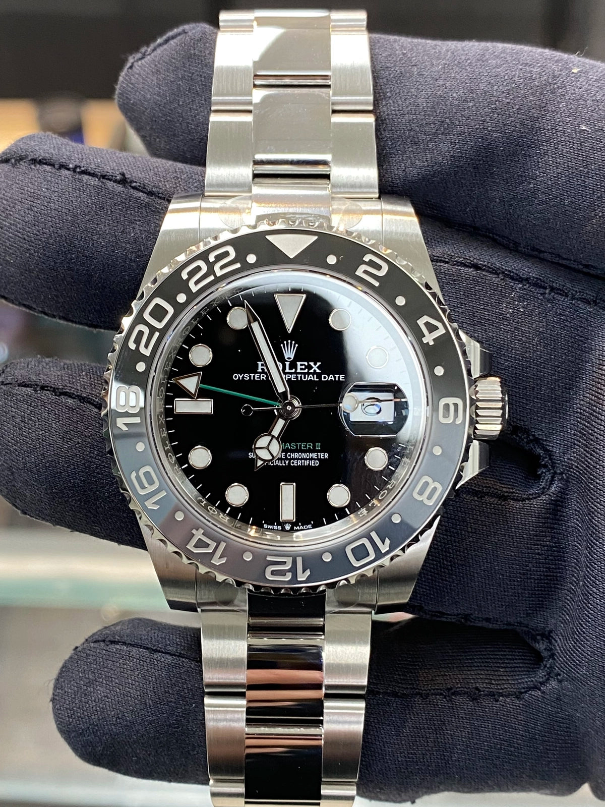 Rolex GMT-Master II Bruce Wayne 126710GRNR — listing photograph