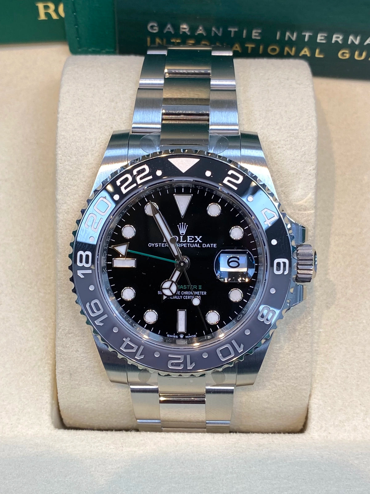 Rolex GMT-Master II Bruce Wayne 126710GRNR — listing photograph