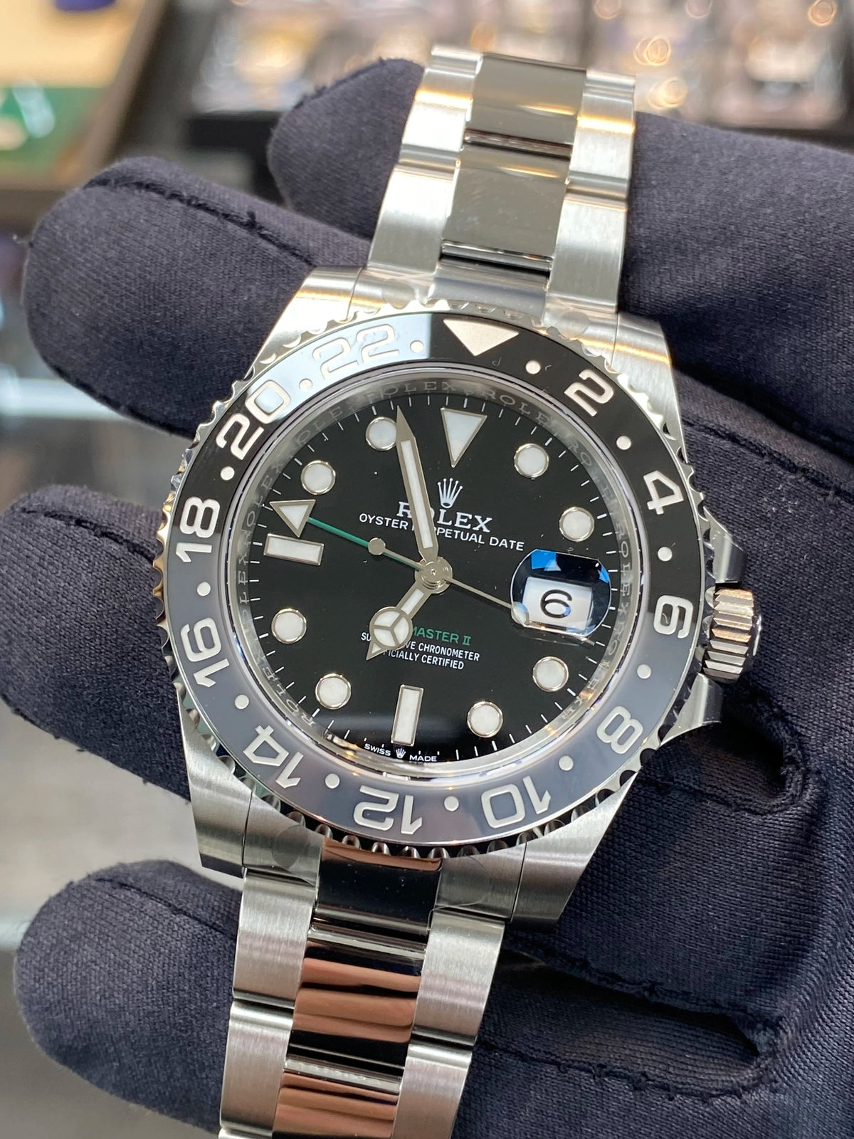Rolex GMT-Master II Bruce Wayne 126710GRNR — listing photograph