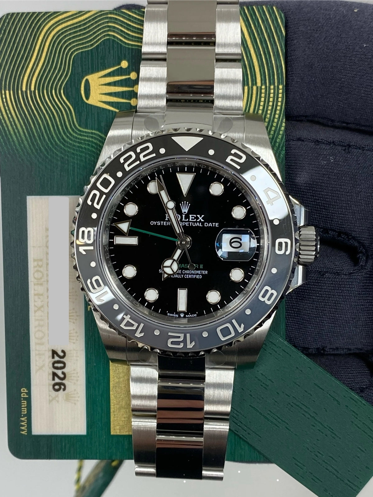 Rolex GMT-Master II Bruce Wayne 126710GRNR — listing photograph