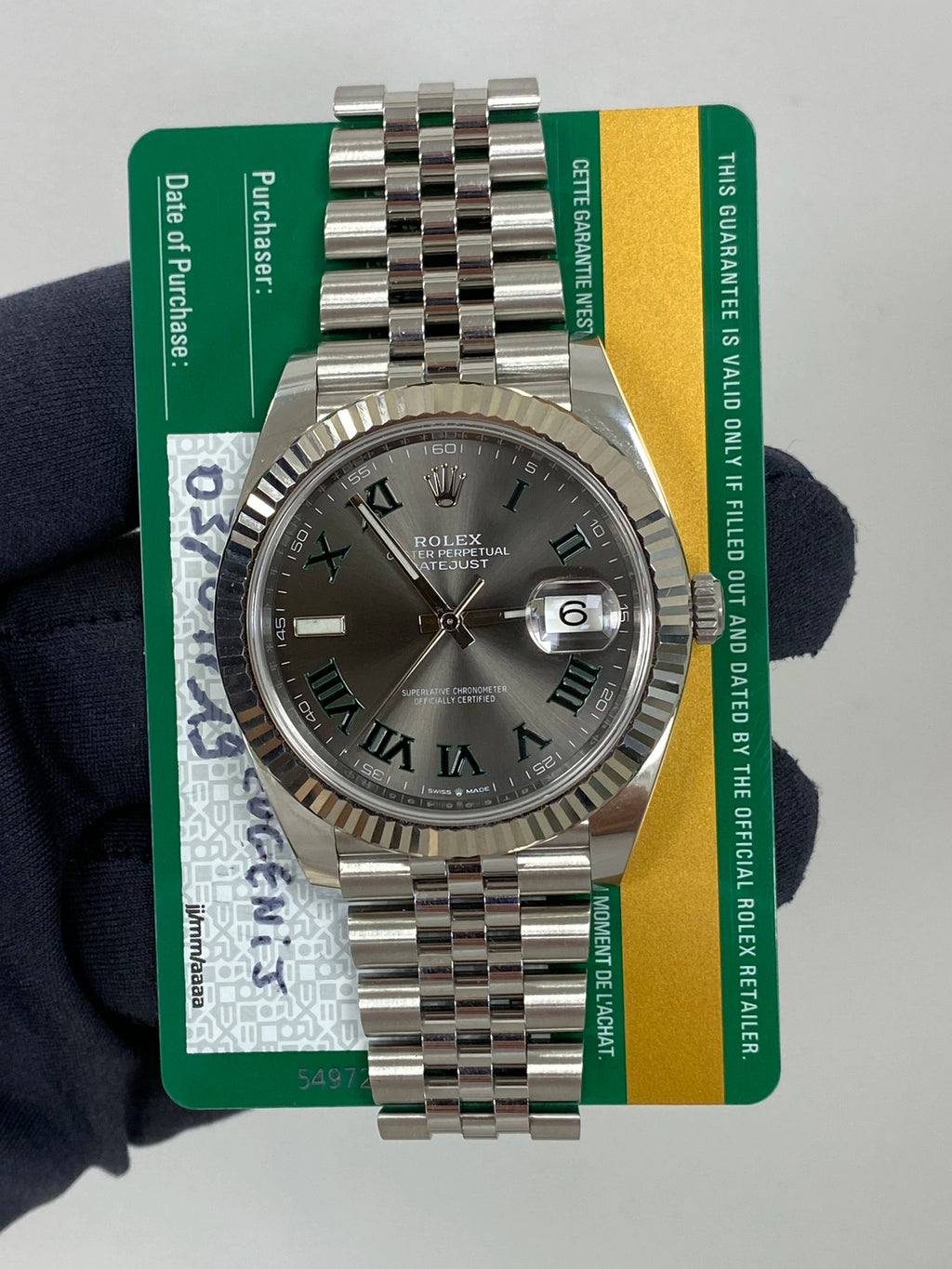 Rolex Datejust 41 126334 Card 2019